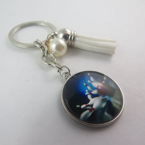 Bowling Keychain Bowling Lover Key Ring Bowling Bag Accessory Bowling Pin Ball - Picture 2 of 4
